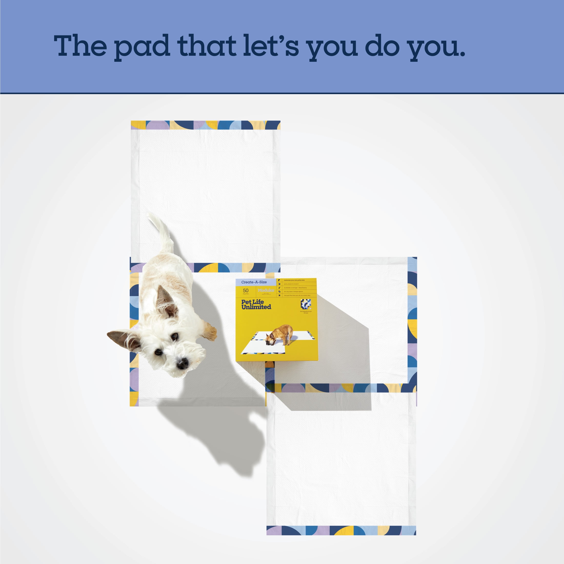 (3 pack) Pet Life Unlimited Create-a-Size Modular Dog Pads, Large, 30ct