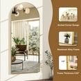 thumbnail image 6 of Mirstory 65.1"x24" Arched Floor Mirror Full Length Free-standing Mirror with Aluminum Alloy Frame, Gold, 6 of 6