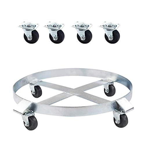 Drum Dolly 55 gallon 2pcs Heavy Duty 1000 Pound Barrel Dolly Swivel casters Wheel Steel Frame Dolly Non Tipping Hand Truck capacity Dollies