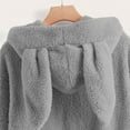 thumbnail image 6 of Women Cute Bunny Ear Hoodie Fluffy Sweatshirt Thermal Pullover Hoodie Long Sleeve Cotton Top Soft Sweater Solid Color Casual Sweatshirt Stylish Clothes Teen Girl Going Out Tops 01-Gray XL, 6 of 7