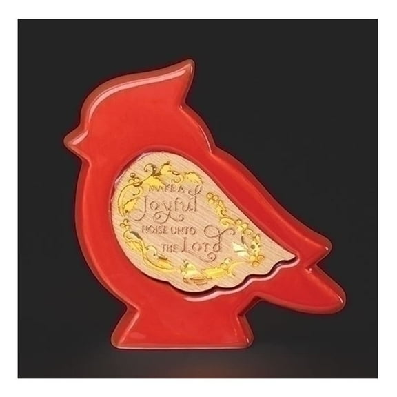 Roman Lighted Cardinal Laser Verse Figurine, 4.5-inch Height, Christmas Decoration