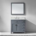 thumbnail image 5 of Caroline Parkway 36" Single Bath Vanity in Gray with White Marble Top and Square Sink, 5 of 5
