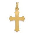 thumbnail image 3 of 14K Yellow Gold Charm Pendant Diamond Diamond, Textured, Brushed & Polished Fleur De Lis Cross, 3 of 3
