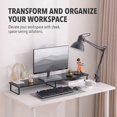 thumbnail image 3 of MotionGrey Monitor Stand Riser, 39.4 Inch Ergonomic Desk & tabletop Desktop Stand for Laptop, Desktop Shelf, Computer, MacBook, Notebook, PC - Black, 3 of 5