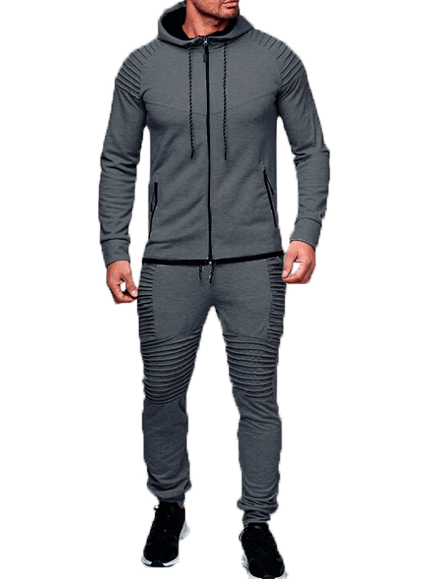 Men's Hoodies Sweatshirt Pants Tracksuit Set Bottoms Sport Jogging Suit 2Pcs New 