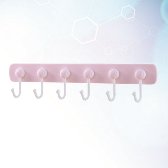 Supvox Bathroom Adhesive Hooks Adhesive Wall Mounted Hanger Pink 1Set