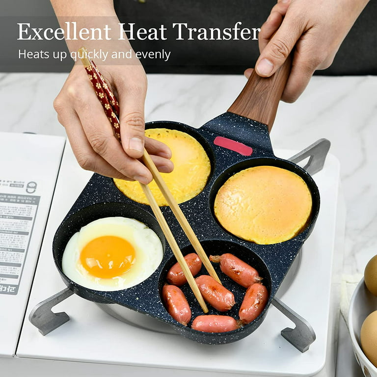 Non-Stick Multi-Egg Pan for Frying Eggs and Burgers - Aluminum