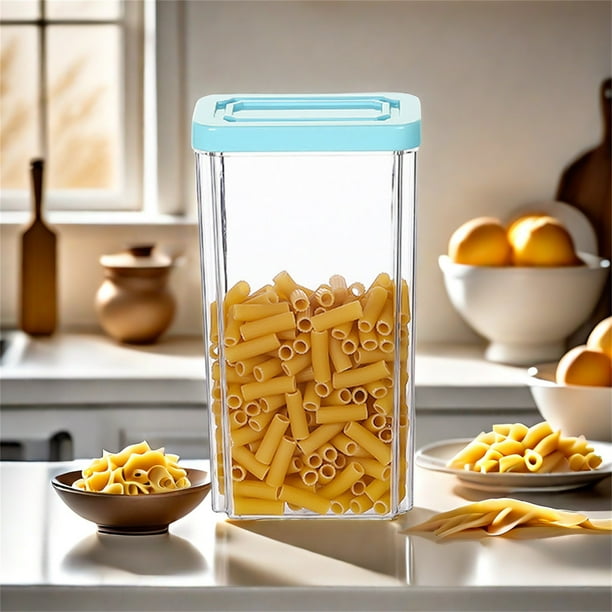 Recipiente para almacenar alimentos con tapas, alto, hermético, de plástico, para despensa de cocina, cereales, harina y más.