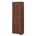 thumbnail image 4 of JERFIT 72.4" Tall Freestanding Storage Cabinet with 8 Doors, 4 Shelves Organizer for Small Spaces, Walnut Finish MDF Floor Mount Closet, 4 of 9