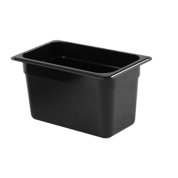 Excellante Quarter size 6" deep polycarbonate food pan, black, NSF certified, comes in each