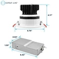 thumbnail image 6 of Luxrite 4 Inch Gimbal LED Recessed Light J-Box CRI90 18W 5CCT 2700K-5000K 1500 Lumens Dimmable IC Rated Damp Rated ETL Listed, 6 of 7