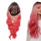 thumbnail image 4 of Pelucas de pelo de cosplay Pelucas de pelo falso de color rosa rojo colorido para fiesta de Halloween Carnaval Conciertos de vida nocturna 66cm Khall 1.41321E+12, 4 of 6
