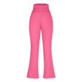thumbnail image 4 of Gkeoshab Crz Yoga Women's High-Waisted Flared Yoga Pants with Deep Button Pockets Slimming Casual Trousers for Spring & Fall Hot Pink S, 4 of 8