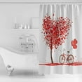 thumbnail image 2 of Valentine''s Day Shower Curtain Love Heart Tree Shower Curtains for Bathroom Decor Romantic Bicycle with Heart Shape Balloons Bathroom Decor Sets with Hooks Waterproof 72"x72", 2 of 6