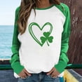 thumbnail image 2 of BLVB St Patricks Day Shirt for Women Color Block Long Sleeve Crewneck Tunic Tops Shamrock Tees Tshirts Blouse, 2 of 4