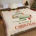 thumbnail image 4 of Christmas Tapestry Throw Blanket, Multipurpose Holiday Decor for Sofa Couch Bed, Reversible Gift Carpet for Home Office Nap(H), 4 of 6