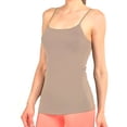 thumbnail image 3 of Women's Basic Stretch Camisole Tank Top Spaghetti Strap Long Plain Cami Beige, 3 of 3