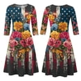 thumbnail image 3 of BOMYJESK Maxi Dresses for Women Patriotic American Flag Midi Dresses Independence Day Art Print 4th Of July 2026 Summer Dresses Casual Party Apparel Black S, 3 of 4
