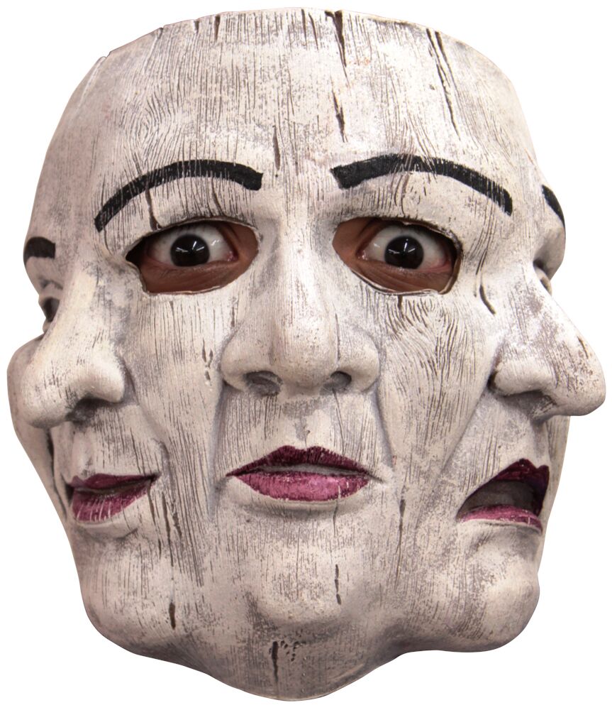 Commedia di Papiere Three-Face Latex Mask Prop Cosplay Halloween Party Costume