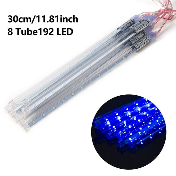 LUXMO Rain Drop Lights,30cm LED Meteor Shower Lights 8 Tubes 192 Leds, Icicle Snow Falling Lights for Xmas Halloween Party Holiday Garden Tree Christmas Thanksgiving Decoration Outdoor