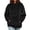 Black, variant on Fall Plus Size Fashion Womens Solid Casual Long Sleeve Ladies Loose Hooded Sweatshirts Blouse