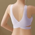 thumbnail image 4 of Gymayou Women Cross Back Sports Bra Front Side Buckle No Underwire Bra Thin Everyday Bra Size XL, 4 of 6