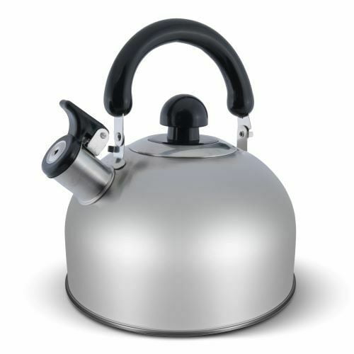 Stainless Steel Whistling Tea Kettle 2.5L Teapot Hot Water Pot Insulated Handle for Making Fresh Brewed Iced Tea or Coffee Loud Whistle Silver