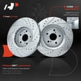 thumbnail image 5 of A-Premium 12.91 inch (327.91mm) Front Drilled and Slotted Disc Brake Rotors + Ceramic Pads Kit Compatible with Select Lexus and Toyota Models - NX200t, NX300, NX300h, RX350, RX450h, Highlander, Sienna, 5 of 9