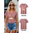 thumbnail image 4 of ZXSXSY Cute Cat Shirts for Women Graphic Tee V Neck Short Sleeve T-Shirts, 4 of 7