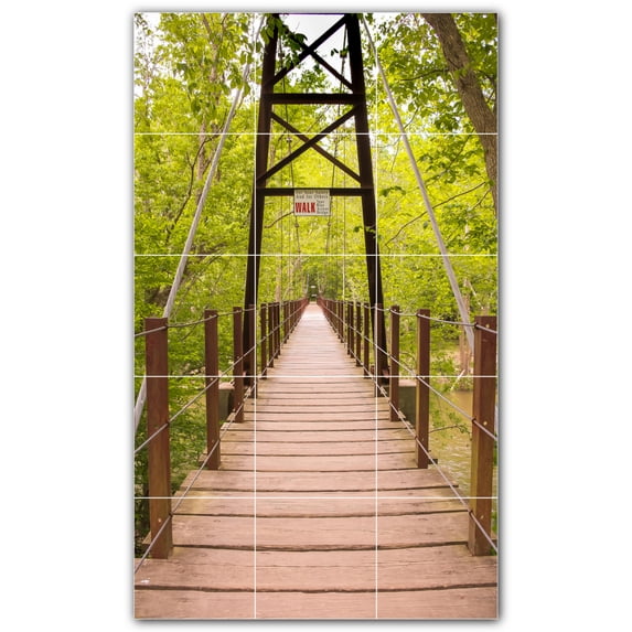 Picture-Tiles.com: Bridge Ceramic Tile Wall Mural WAL500257-35L. 24"W x 40"H using (15) 8" x 8" Ceramic Tiles-Satin Finish
