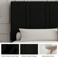 thumbnail image 2 of 4 EVER WINNER Queen Size Upholstered Platform Bed Frame with Headboard, Black Queen Bed Frame, No Box Spring Needed, Black, 2 of 7