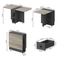 thumbnail image 6 of Hijob 47" Folding Dining Table for 4, Drop Leaf Dining Table with 6 Wheels and 2-Layer Storage Shelf, Space Saving Kitchen Table for Small Spaces, Apartment, Grey Carlo Oak + Matte Black, 6 of 9