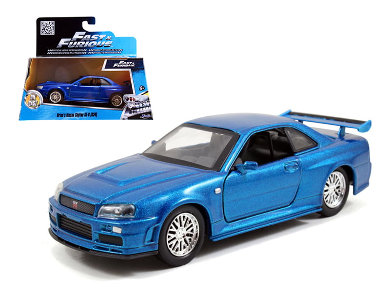 NEW BOXED blue JADA FAST AND FURIOUS 1/32 BRIAN'S NISSAN SKYLINE GT-R BNR34