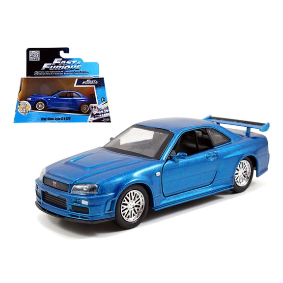 Brian's Nissan Skyline GT-R R34 Blue Fast & Furious" Movie 1/32 Diecast Car Model by Jada"