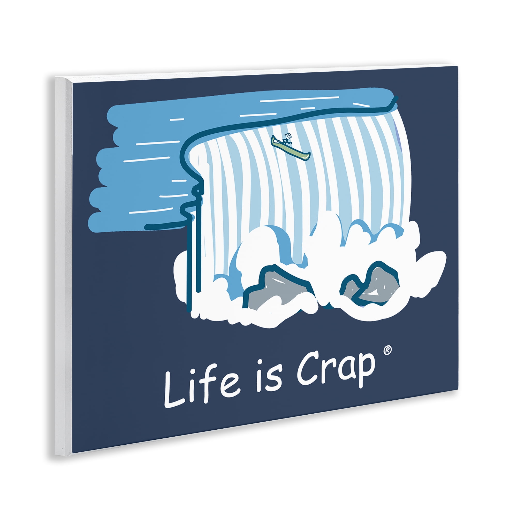Stupell Industries Funny Canoe Falls Novelty & Humor Painting Unframed Art Print Wall Art, 14 x 11