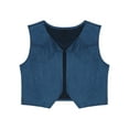 thumbnail image 3 of renvena Boys Girls Western Cowboy Vest Suede Tassel Jacket Outerwear Top Kids Fancy Party Navy Blue 12, 3 of 7