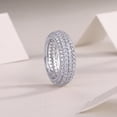 thumbnail image 4 of Exquisite Womens Moissanite Eternity Rings Round Cut D Color VVS1 S925 Sterling Silver Lab Created Diamond Wedding Bands Ideal Choice for Couple Parties Date Travel, 4 of 6