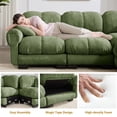 thumbnail image 4 of MIKIBAMA 131.5" Modular Sectional Sofa with Movable Ottoman, L Shaped Cloud Couch for Living Room, 4-Seat, Green, 4 of 11