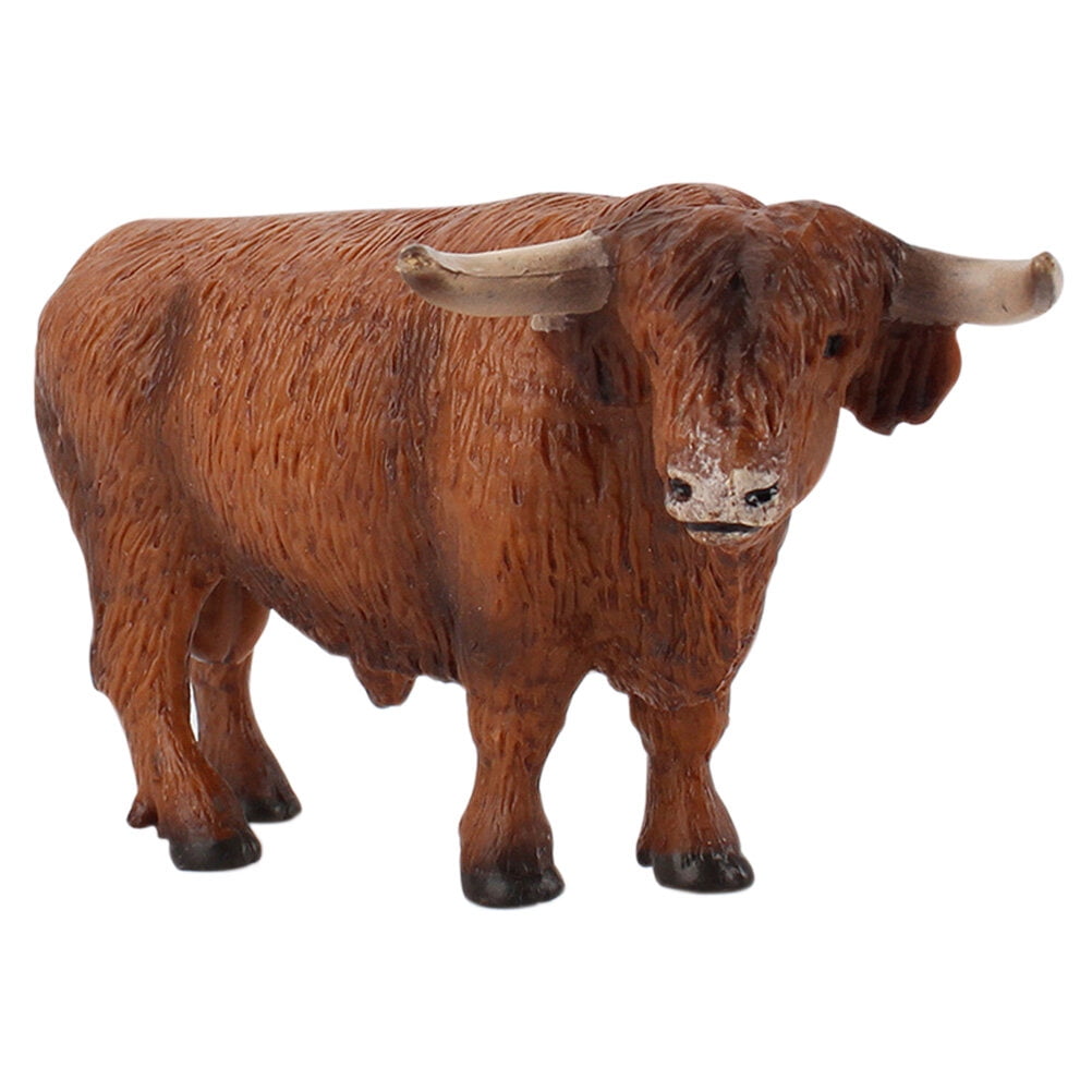 Highland cattle model 1pc Simulation Cattle Toy Adorable Cow Model Kids Dog Toy Cattle Model