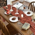 thumbnail image 2 of Camino de Mesa Artoid Mode Boho Gasa de Queso Terracota, 2 of 6