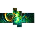 thumbnail image 3 of DESIGN ART Abstract "Fire Green" 4-piece Canvas Art Print 32 in. wide x 16 in. high - 1 Panel, 3 of 5