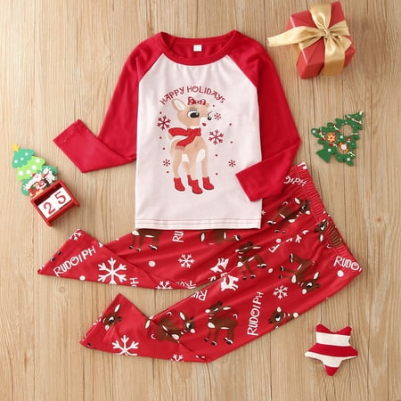

Christmas Gifts Christmas Pajamas for Family Xmas Pajamas Pjs Sleepwear Outfits Matching Set Imitation Cotton Red 6-7 Years