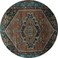 thumbnail image 1 of Ahgly Company Indoor Round Persian Light Blue Traditional Area Rugs, 7' Round, 1 of 4
