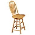 thumbnail image 3 of Contemporary Home Living High Back Wooden Swivel Bar Stool - 44.5" - Light Brown, 3 of 5