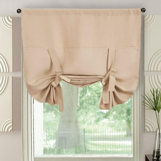 Blackout Curtains Thermal Insulated Tie Up Curtain for Small Window