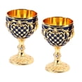 thumbnail image 1 of COPA DE VINO DE METAL VINTAGE, COPA DE VINO DE ALEACINO DE ZINC DE PRIMERA , COPAS CON DESERO DE INCUSTACIONES DE GEMAS, COPA DE COCCTEL, PARA FIESTA DE BODAS, 1 of 7