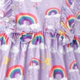 thumbnail image 2 of Toddler Girls Dresses Casual Rainbow Flutter Sleeve Dress 4-5T, 2 of 5