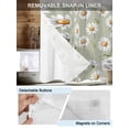 thumbnail image 3 of No Hook Cloth Fabric Shower Curtain with Snap in Liner, Sage Green Flower Waterproof Shower Curtains Set with See Through Top Window, Vintage Watercolor Floral Leaf Bath Curtains Shower 72"x72", 3 of 6