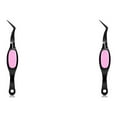 thumbnail image 3 of ZheElen Tweezers Crafts Crossing Lock Stainless Steel Reverse Precision Curved Nail Manicure Hair Tool Electronics Laboratory Black 2Set, 3 of 6