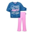 thumbnail image 2 of Corvette Toddler Girls Chevrolet Printed Crewneck Sweatshirt and Flare Leggings Set, 2 Piece, Sizes 12M-5T, 2 of 9